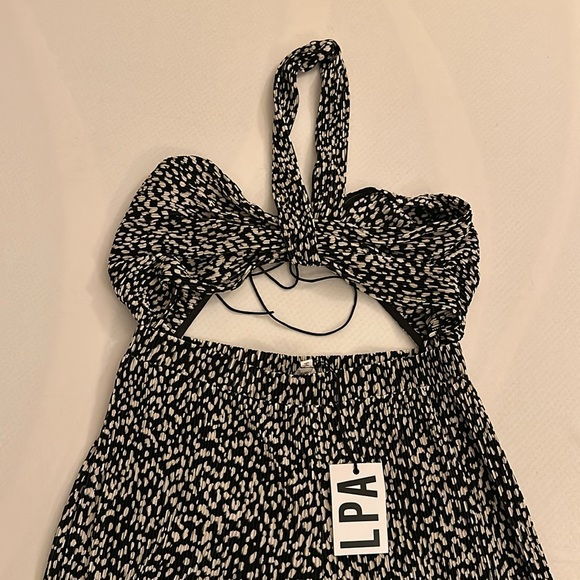 Revolve black and white jumpsuit with string tie back - Picture 3 of 5